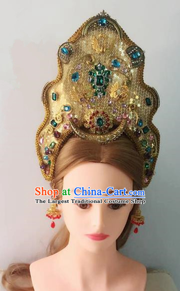 Handmade Chinese Royal Hat Traditional Hanfu Hairpins Ancient Tang Dynasty Queen Hair Accessories for Women
