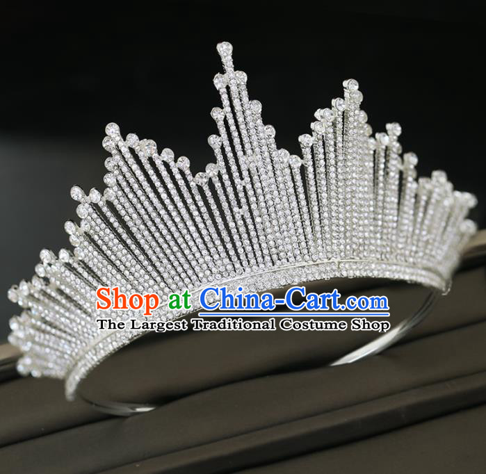 Top Grade Handmade Crystal Royal Crown Baroque Princess Wedding Hair Accessories for Women