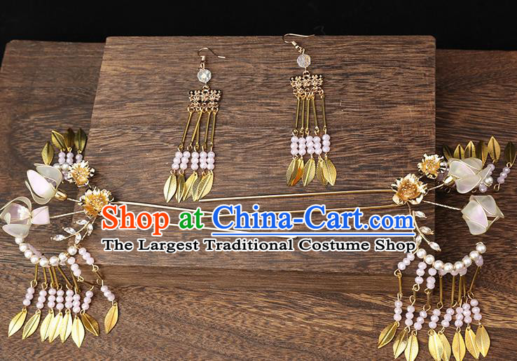 Handmade Chinese Wedding Tassel Hair Clips Hairpins Ancient Traditional Hanfu Hair Accessories for Women