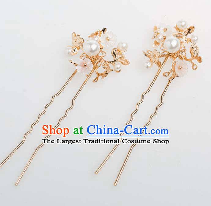 Chinese Handmade Palace Golden Hairpins Ancient Princess Hair Accessories Headwear for Women