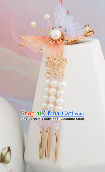 Chinese Handmade Silk Butterfly Hair Claws Ancient Princess Hair Accessories Headwear for Women