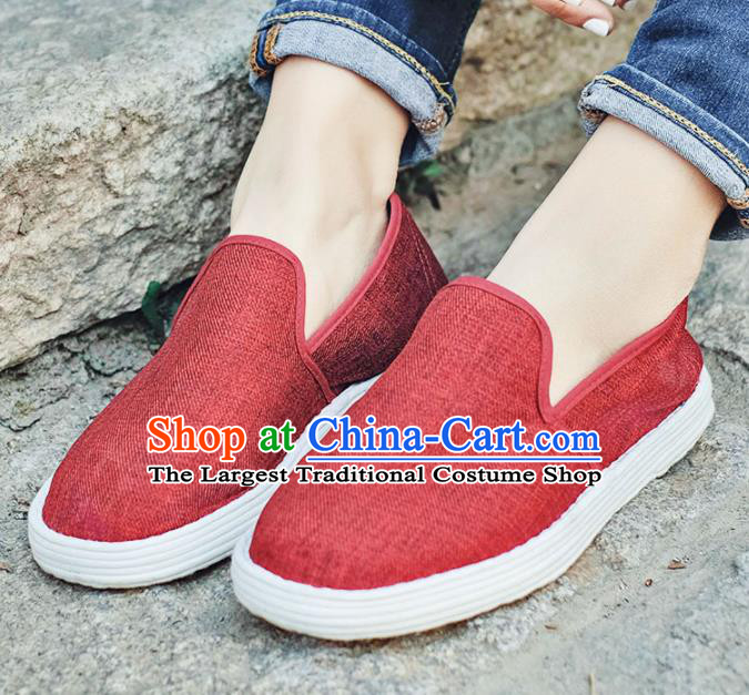 Chinese Handmade Red Cloth Shoes Traditional National Shoes Ancient Hanfu Shoes for Women