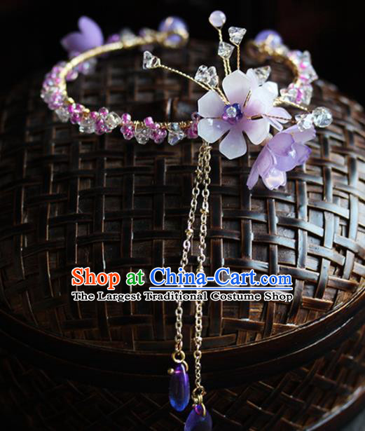 Chinese Traditional Jewelry Accessories Ancient Princess Purple Crystal Bracelet for Women