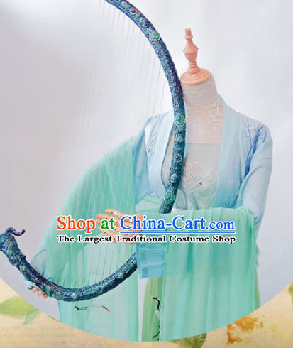 Chinese Traditional Cosplay Costume Ancient Ming Dynasty Princess Green Hanfu Dress for Women