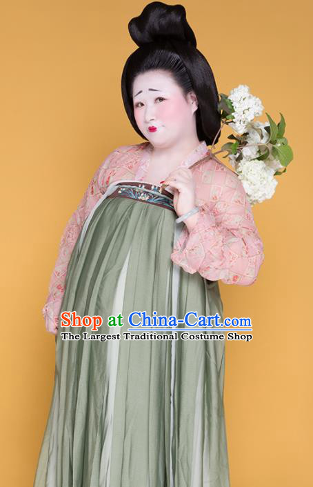 Traditional Chinese Tang Dynasty Gigaku Costume Ancient Court Large Size Hanfu Dress for Women