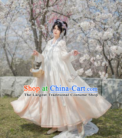 Chinese Ancient Myth Moon Peri Goddess Hanfu Dress Traditional Tang Dynasty Princess Costume for Women