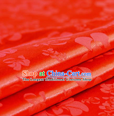 Chinese Traditional Pattern Hanfu Red Brocade Material Cheongsam Classical Fabric Satin Silk Fabric