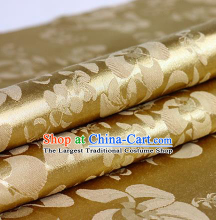 Chinese Traditional Pattern Hanfu Golden Brocade Material Cheongsam Classical Fabric Satin Silk Fabric