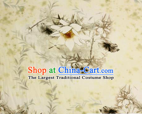 Chinese Traditional Fabric Classical Lotus Pattern Design Brocade Cheongsam Satin Material Silk Fabric
