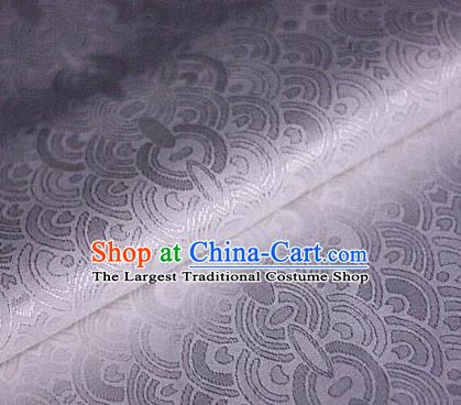 Chinese Traditional Pattern White Brocade Material Cheongsam Classical Fabric Satin Silk Fabric