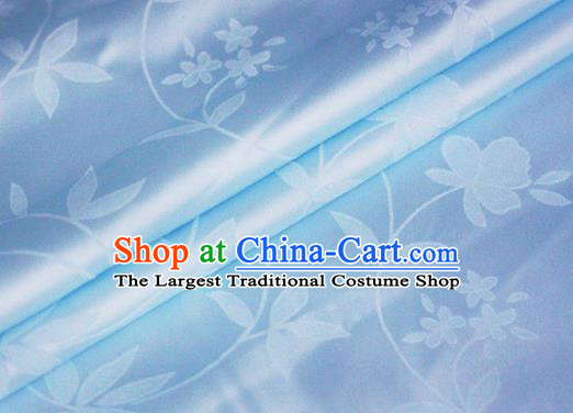 Chinese Traditional Hanfu Royal Pattern Blue Brocade Material Cheongsam Classical Fabric Satin Silk Fabric
