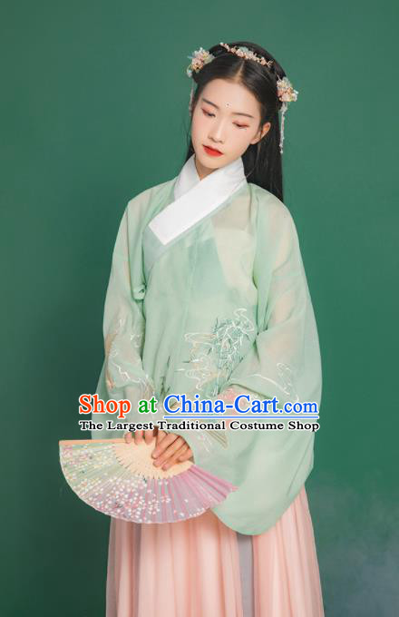 Chinese Traditional Ancient Nobility Lady Embroidered Hanfu Dress Ming Dynasty Historical Costume for Women