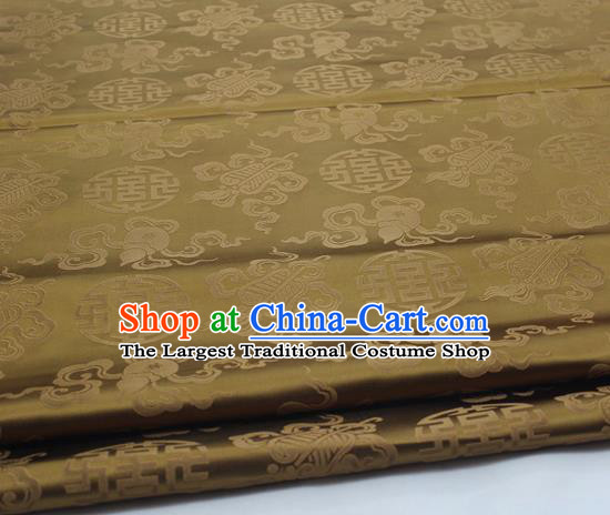 Chinese Traditional Tang Suit Satin Fabric Royal Calabash Pattern Bronze Brocade Material Classical Silk Fabric