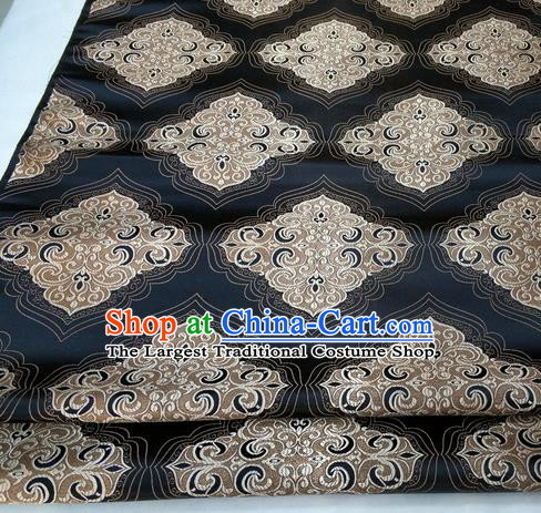 Chinese Traditional Tang Suit Black Brocade Royal Pattern Satin Fabric Material Classical Silk Fabric