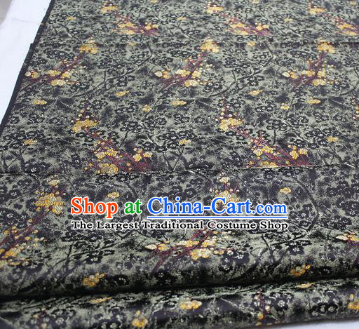 Asian Chinese Traditional Royal Pattern Black Brocade Tang Suit Satin Fabric Material Classical Silk Fabric