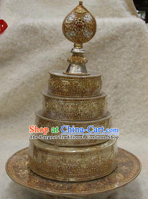 Chinese Traditional Feng Shui Items Buddhism Sliver Tray Buddhist Teaboard Decoration
