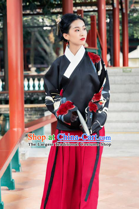 Ancient Chinese Ming Dynasty Nobility Lady Historical Costume Traditional Palace Hanfu Dress for Women