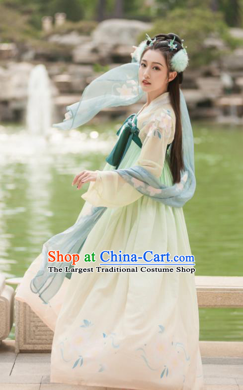 Chinese Tang Dynasty Palace Historical Costume Traditional Ancient Court Princess Hanfu Dress for Women