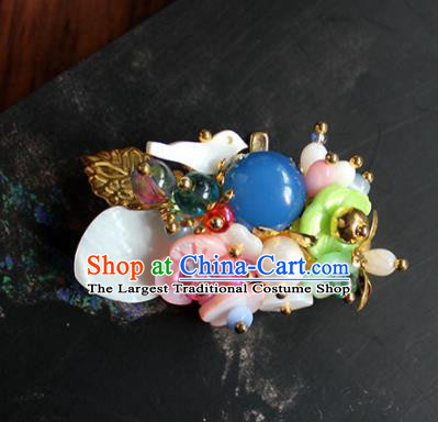 Traditional Chinese Ancient Palace Flowers Brooch Handmade Hanfu Breastpin for Women