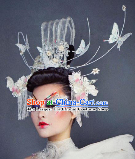 Chinese Traditional Stage Show Hair Accessories Handmade Butterfly Headwear for Women