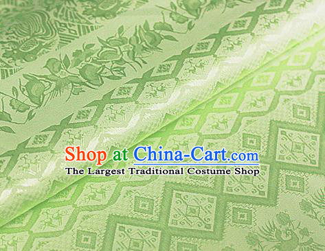 Asian Chinese Traditional Royal Pattern Green Brocade Cheongsam Silk Fabric Chinese Satin Fabric Material