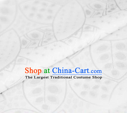 Asian Chinese Traditional Leaf Pattern White Brocade Cheongsam Silk Fabric Chinese Satin Fabric Material