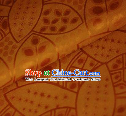 Asian Chinese Traditional Leaf Pattern Orange Brocade Cheongsam Silk Fabric Chinese Satin Fabric Material