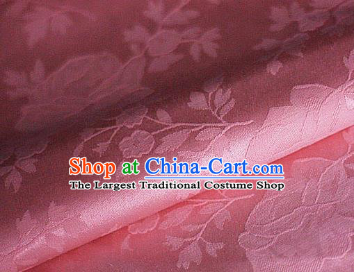 Chinese Classical Flowers Pattern Design Pink Brocade Cheongsam Silk Fabric Chinese Traditional Satin Fabric Material