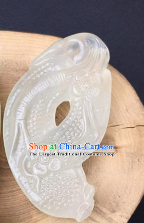 Handmade Chinese Jade Carving Cucumber Pendant Traditional Jade Craft Jewelry Accessories