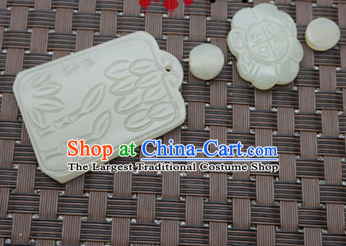 Handmade Chinese Jade Carving Bamboo Pendant Traditional Jade Craft Jewelry Accessories