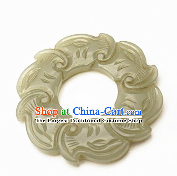 Handmade Chinese Carving Jade Pendant Traditional Jade Craft Jewelry Accessories