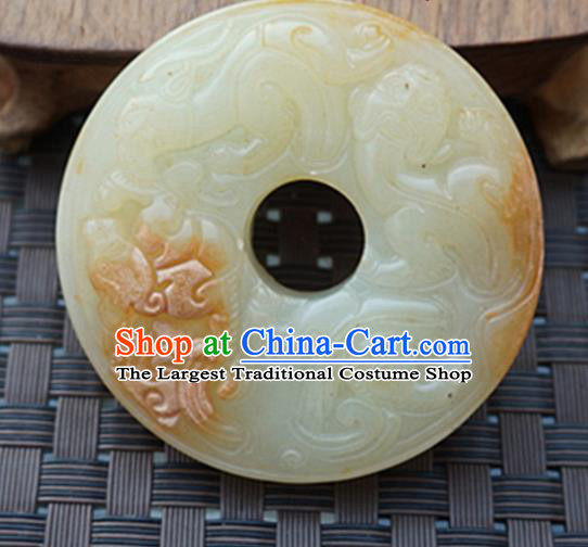 Chinese Handmade Jewelry Accessories Carving Pi Xiu Jade Pendant Ancient Traditional Jade Craft Decoration