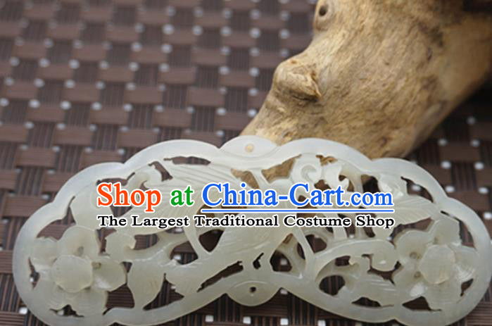 Handmade Chinese Ancient Jade Carving Pierced Pendant Traditional Jade Craft Jewelry Decoration Accessories