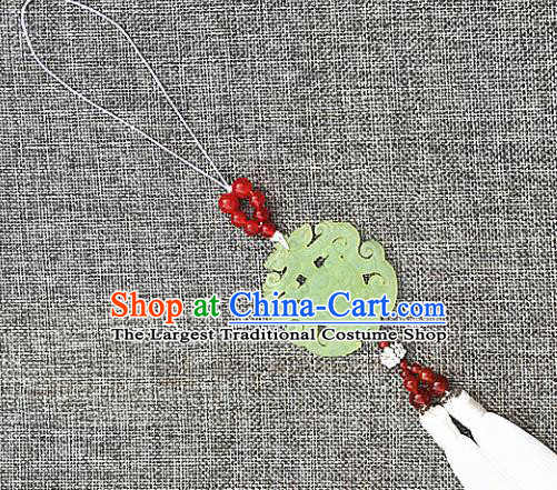 Chinese Handmade Jade Craft Carving Dragon Waist Accessories Tassel Jade Pendant Jewelry Decoration