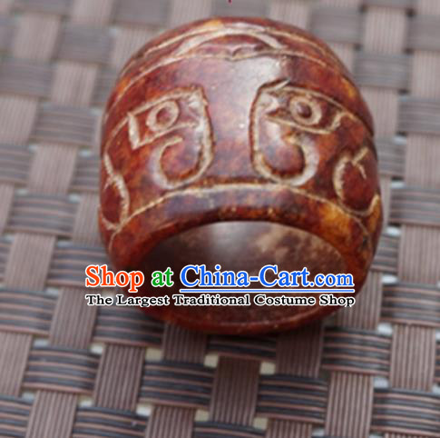 Chinese Handmade Ancient Jade Carving Ring Traditional Jade Thimble Jewelry Accessories for Women for Men
