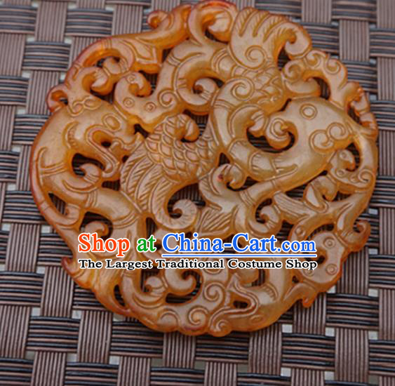 Chinese Handmade Jade Pendant Carving Tiger Jewelry Accessories Ancient Traditional Jade Craft Decoration