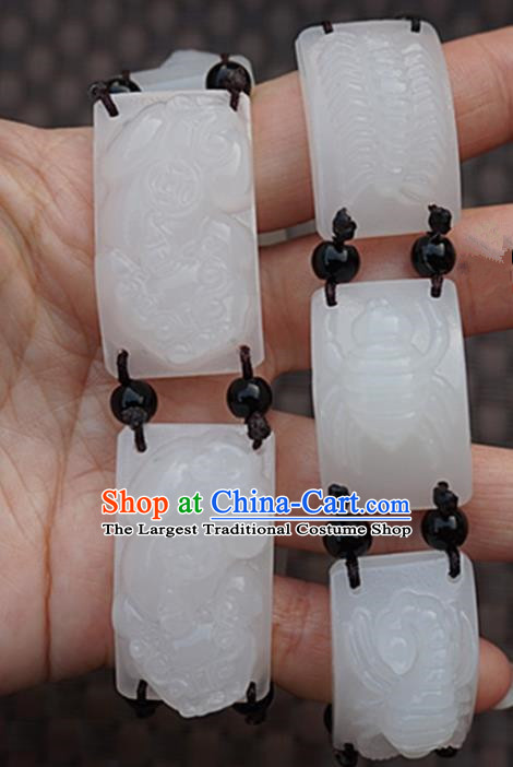 Chinese Handmade Ancient Carving Pi Xiu Jade Bracelet Traditional Jade Bangle Jewelry Accessories for Women for Men