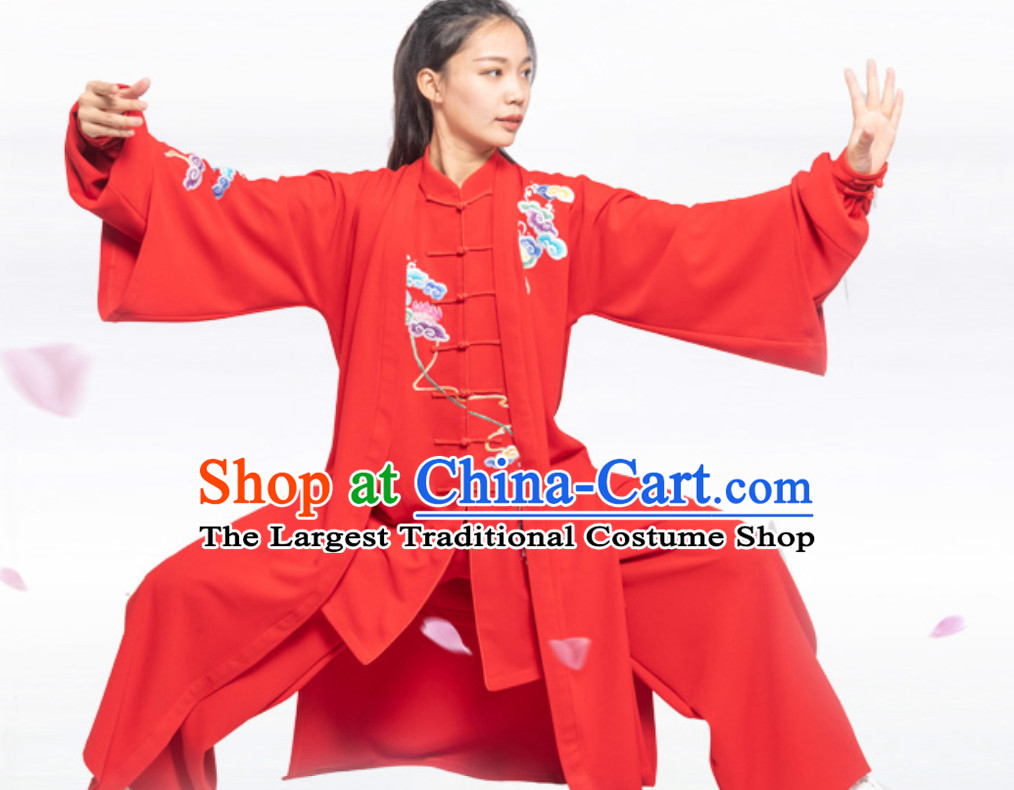 Good Meaning Auspicious Cloud Chinese Traditional Competition Championship Professional Tai Chi Uniforms Taiji Kung Fu Wing Chun Kungfu Tai Ji Sword Master Clothing Suits Clothing Complete Set