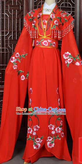 Handmade Chinese Beijing Opera Princess Costume Peking Opera Actress Embroidered Red Dress for Women