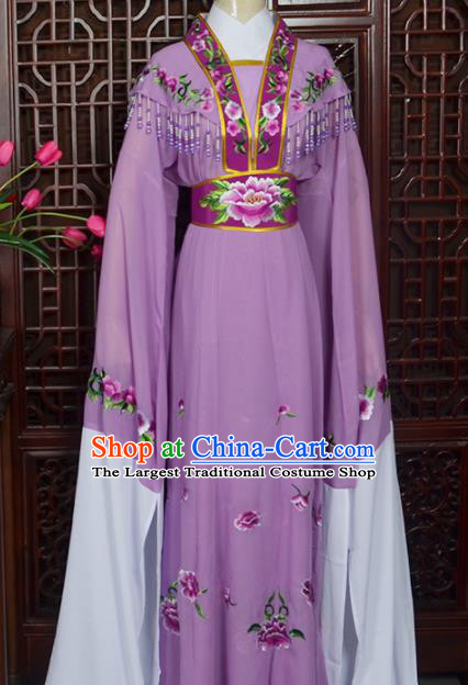 Handmade Chinese Beijing Opera Actress Embroidered Purple Dress Peking Opera Princess Costume for Women
