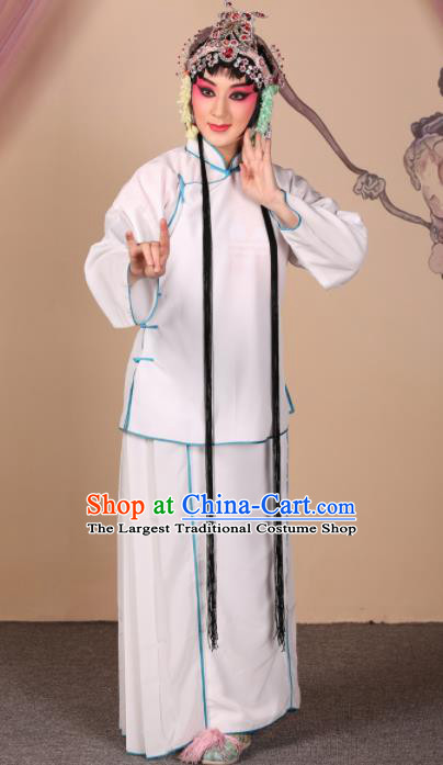 Handmade Chinese Beijing Opera White Dress Traditional Peking Opera Diva Costume for Women