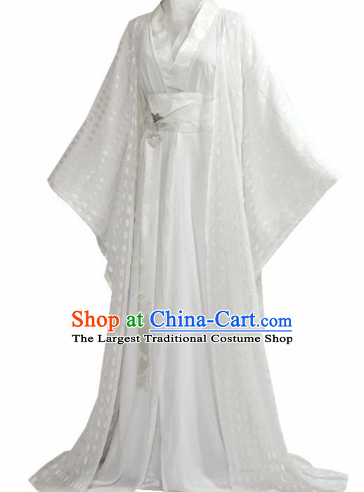 Traditional Chinese Han Dynasty Princess White Hanfu Dress Ancient Court Lady Costume for Women