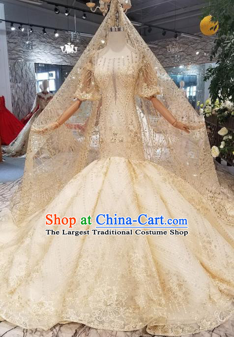Customize Handmade Princess Mermaid Dress Wedding Court Bride Costume for Women