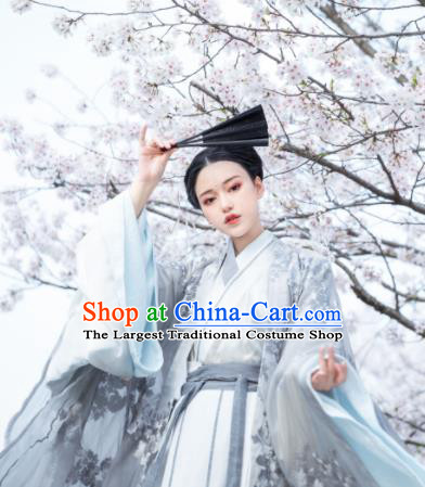 Asian Chinese Jin Dynasty Female Swordsman Historical Costume Ancient Court Princess Traditional Hanfu Dress for Women