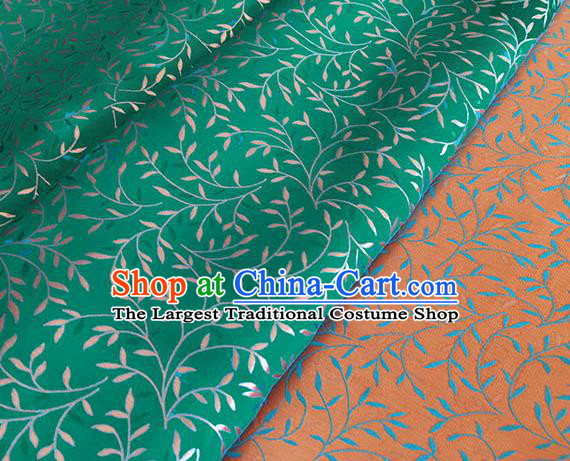 Asian Chinese Traditional Willow Branch Pattern Design Green Brocade Fabric Silk Fabric Chinese Fabric Asian Material