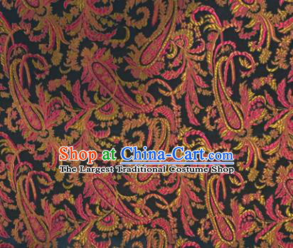 Chinese Traditional Hanfu Silk Fabric Classical Totem Pattern Design Black Brocade Tang Suit Fabric Material
