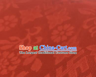 Chinese Traditional Rich Flowers Pattern Design Orange Brocade Fabric Asian Silk Fabric Chinese Fabric Material