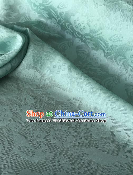 Chinese Traditional Flower Bird Pattern Design Light Green Brocade Fabric Asian Silk Fabric Chinese Fabric Material