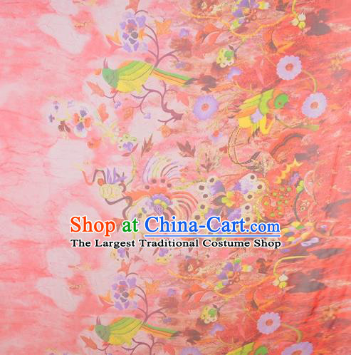 Chinese Traditional Phoenix Pattern Design Satin Watered Gauze Brocade Fabric Asian Silk Fabric Material