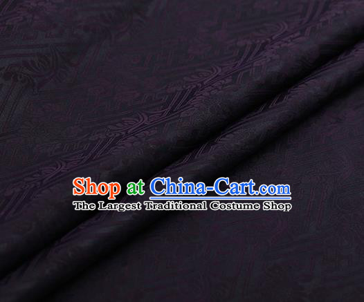 Chinese Traditional Chrysanthemum Pattern Design Purple Satin Watered Gauze Brocade Fabric Asian Silk Fabric Material
